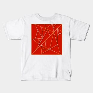 Red Mosaic Design Kids T-Shirt